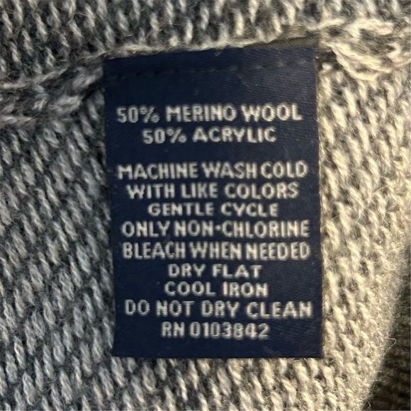 Toscano Men's Gray Wool Blend Quarter-Zip Pullover Sweater Size L Casual Knit - Picture 11 of 12